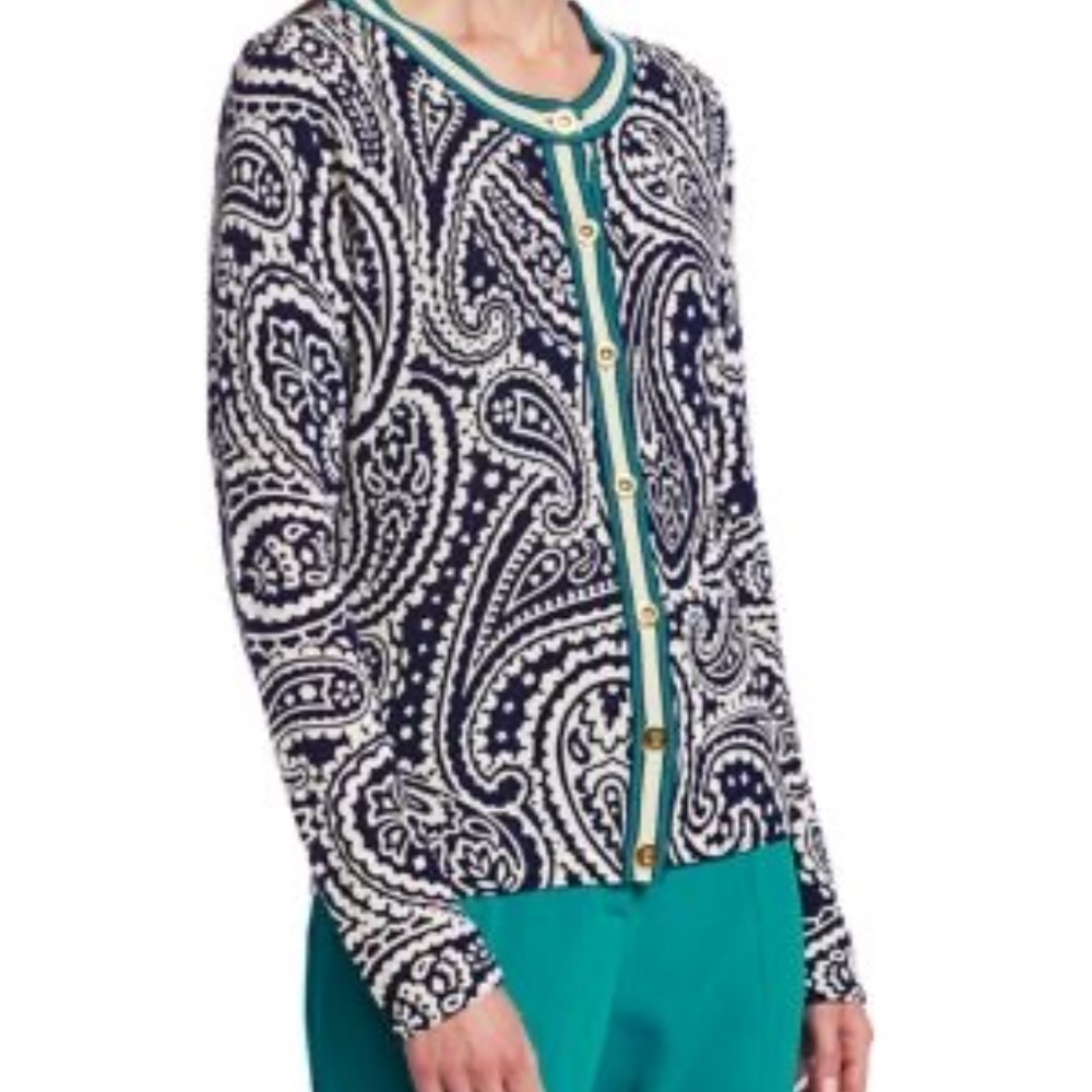 Escada Shajana Paisley Cardigan SZ XS